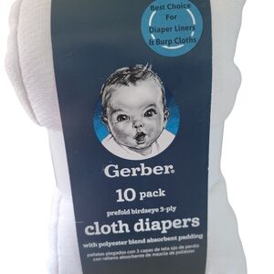 Gerber White 3-Ply Birdseye Cloth Diapers